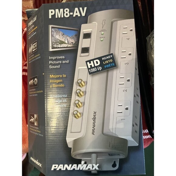 Panamax PM8-AV Theater Surge Coax Sat Telephone Line Protector AC Audio Video - Picture 1 of 2